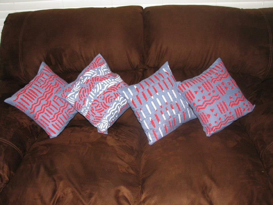 Mola Design Hand-Stitched Throw Pillows