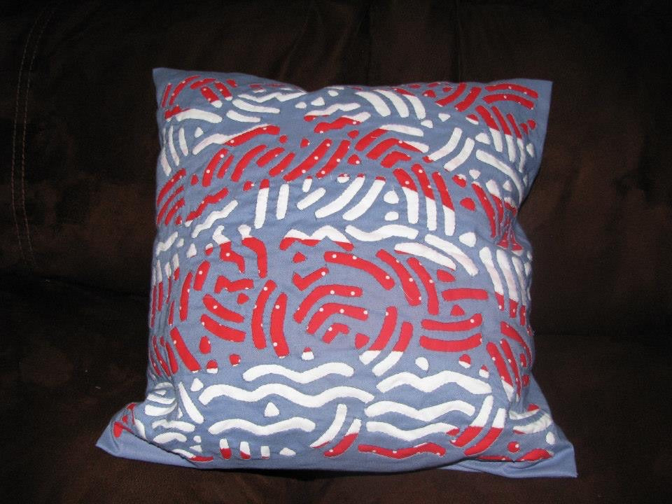 Mola Design Hand-Stitched Throw Pillows