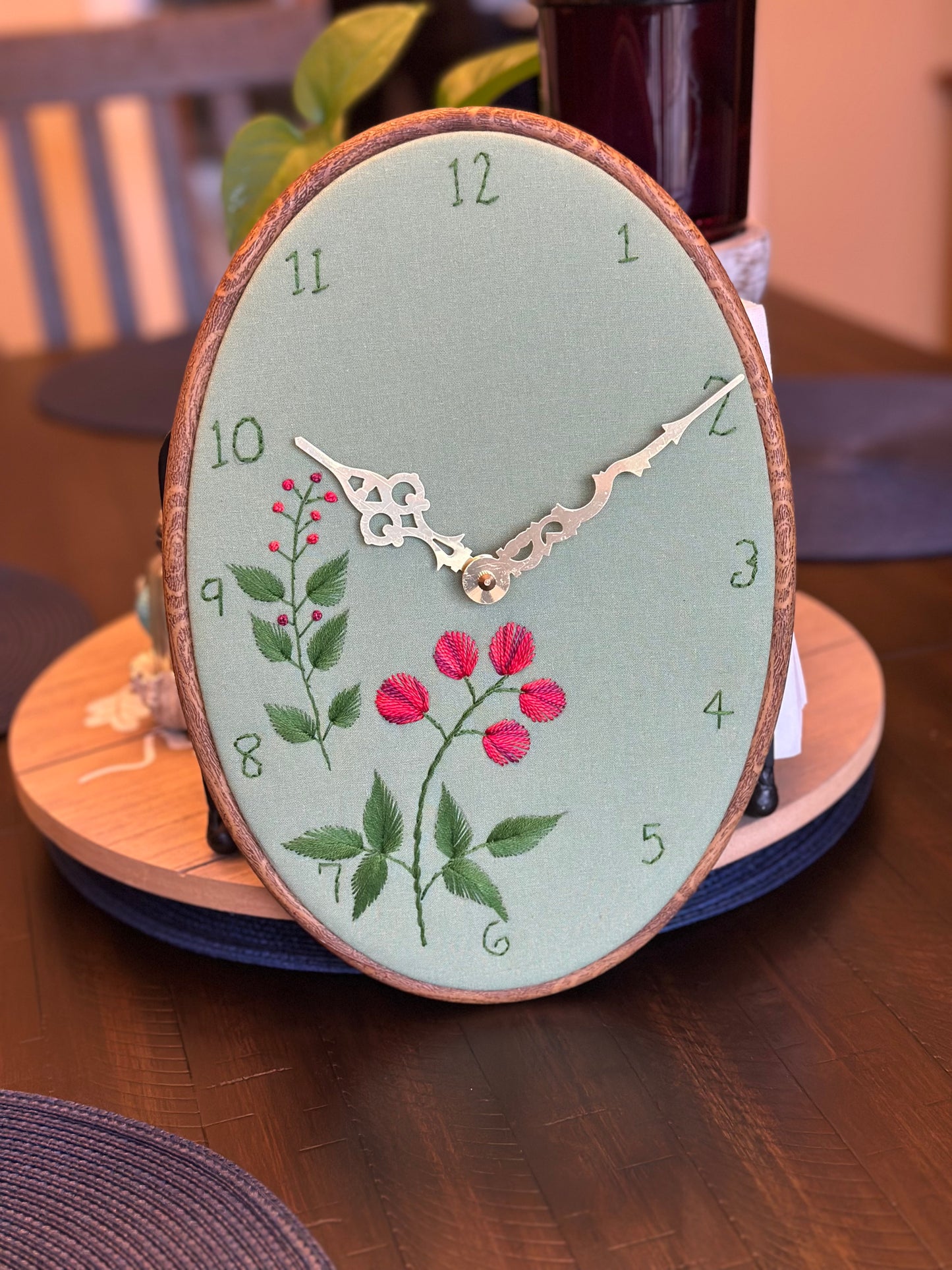 Hand Embroidered Clock