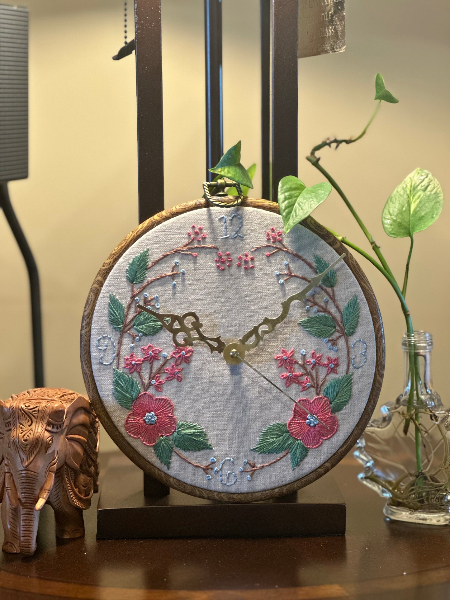 Hand Embroidered Clock