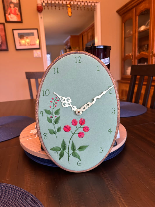 Hand Embroidered Clock