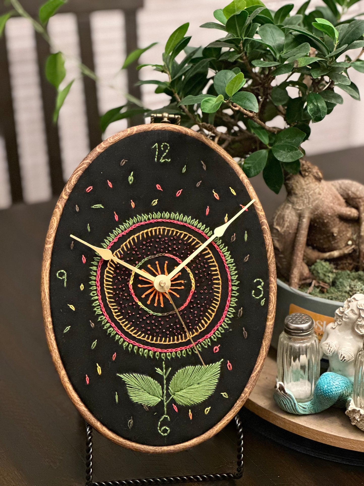 Hand Embroidered Clock