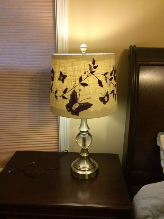 Hand and Lace Embroidered Lampshade